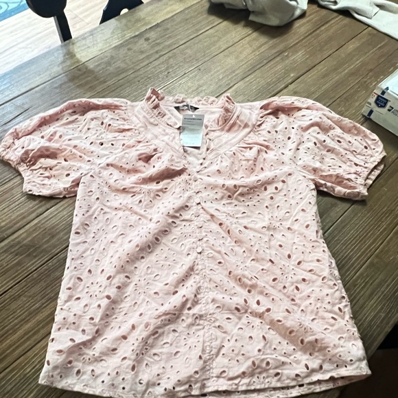Vacay Vibe Beach-y Pink Eyelet Blouse for Women - Picture 6 of 8